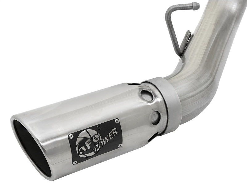 aFe ATLAS 4in DPF-Back Alum Steel Exhaust System w/Dual Exit Polished Tip 2017 GM Duramax 6.6L (td) 49-04086-P