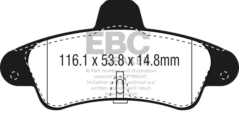 EBC 2001-2003 Mercury Cougar 2.0L Ultimax2 Rear Brake Pads UD899