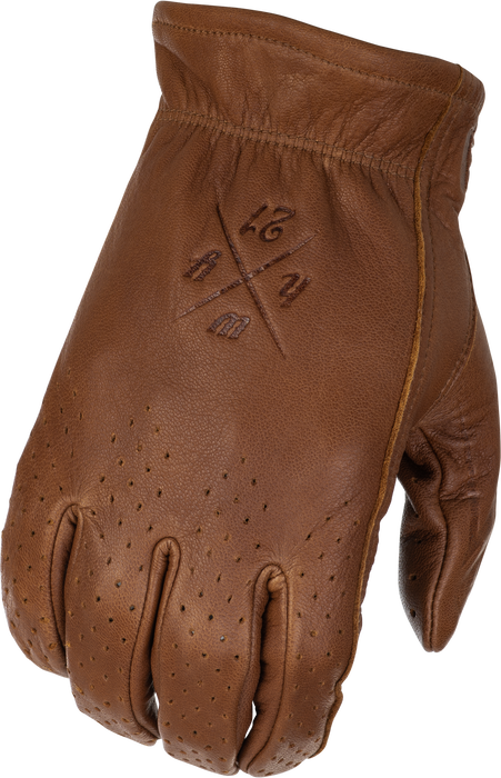 Highway 21 Men's Motorcycle Louie Perforated Gloves (Brown, Small)