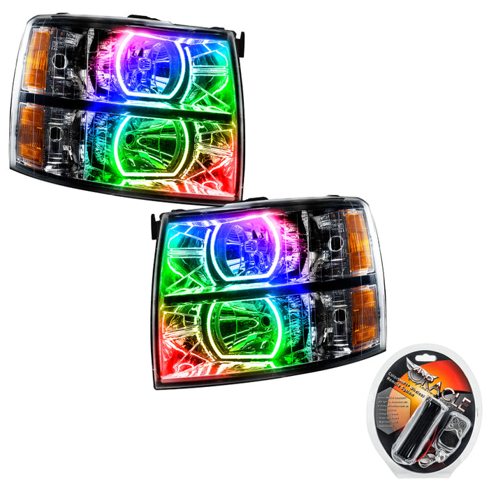 Oracle 07-13 Chevrolet Silverado SMD HL Black Square Style ColorSHIFT SEE WARRANTY 8189-330