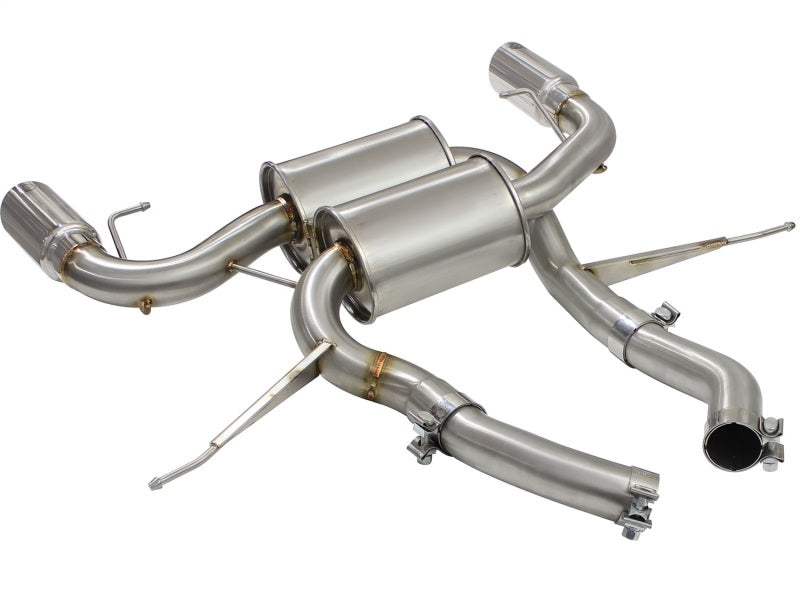 aFe MACHForce XP 2.5in Axle Back Stainless Exhaust w/ Polished Tips 07-13 BMW 335i 3.0L L6 (E90/92) 49-36327-P