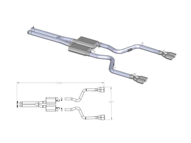 aFe MACHForce XP Exhausts Cat-Back SS-409 EXH CB Compatible with Dodge Challenger 09 V8-5.7L 49-42017