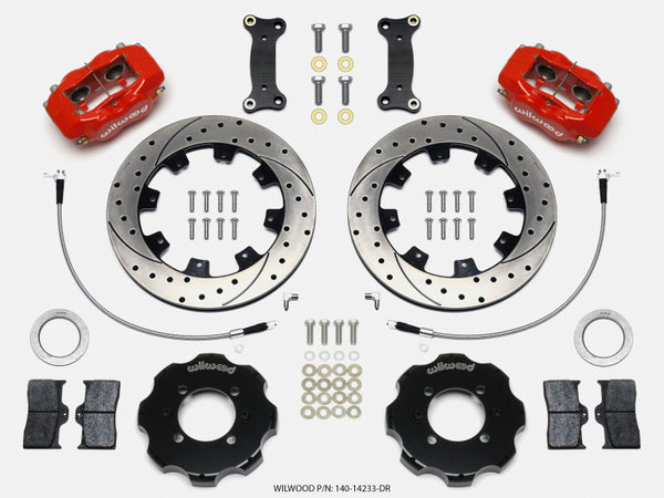Wilwood Forged Dynalite Front Hat Kit 12.19in Drilled Red 2016-Up Mazda MX5 Miata w/ Lines 140-14233-DR