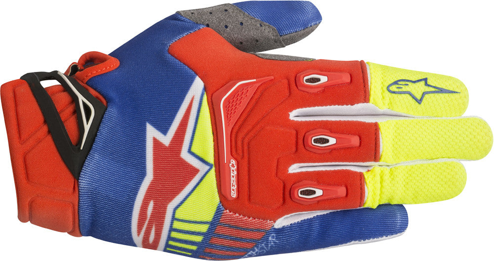 Alpinestars Techstar Gloves Yellow/Orange/Blue Md 3561018-537-M