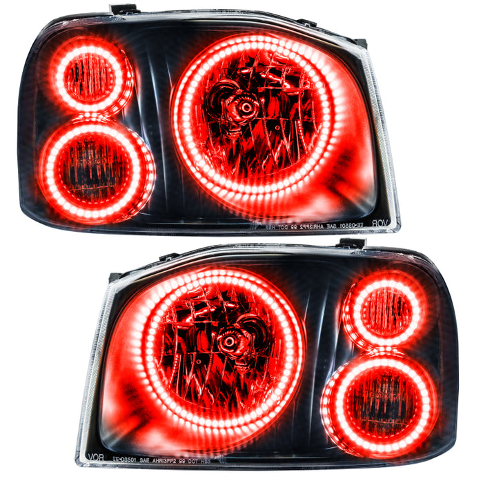 Oracle Lighting 01-04 Compatible with Nissan Frontier Pre-Assembled LED Halo Headlights -Red SEE WARRANTY 8905-003