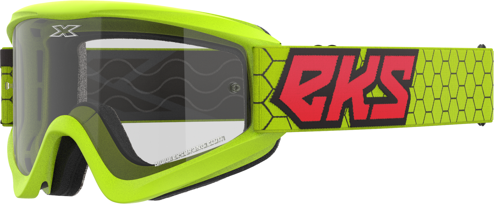 EKS Brand GOX Flat Out Clear Goggles OSFA Flo Yellow/Black/Fire