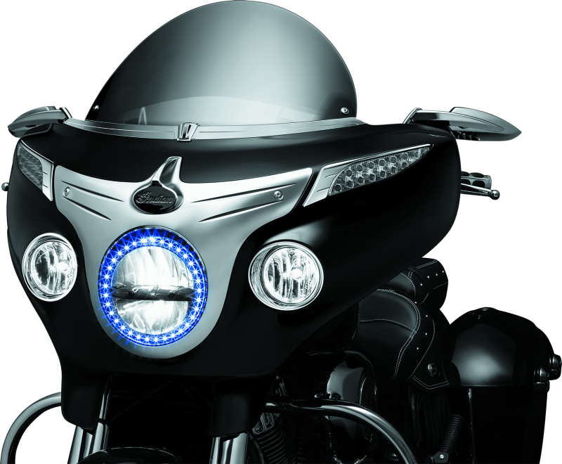 Kuryakyn Motorcycle Lighting Accent Accessory: Driving Light Bezels For 2014-19 Indian Motorcycles, Chrome, 1 Pair 5622