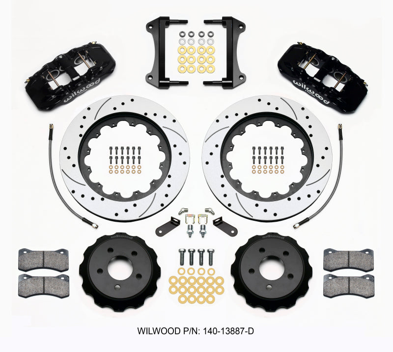 Wilwood AERO6 Front Hat Kit 15.00 Drilled 2015-Up Mustang w/Lines 140-13887-D