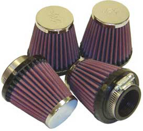 K&N RC-2314 Motorcycle Universal Chrome Air Filter - Pack of 4 , Black