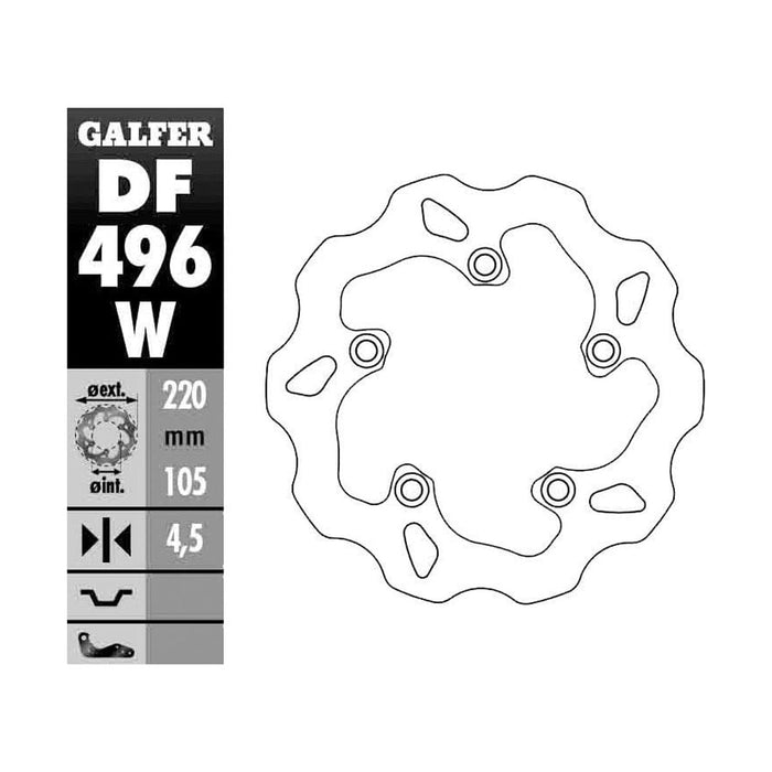 Galfer Wave Rear Brake Rotor (DF496W)