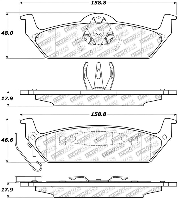 StopTech Street Touring 10-11 Ford F-150 Rear Brake Pads 308.1012