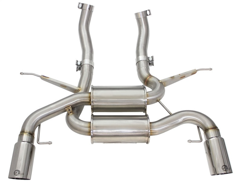 aFe MACHForce XP 2.5in Axle Back Stainless Exhaust w/ Polished Tips 07-13 BMW 335i 3.0L L6 (E90/92) 49-36327-P