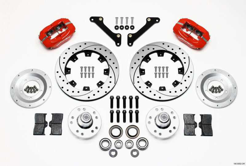 Wilwood Forged Dynalite Front Kit 12.19in Drilled Red 70-78 Camaro 140-8582-DR