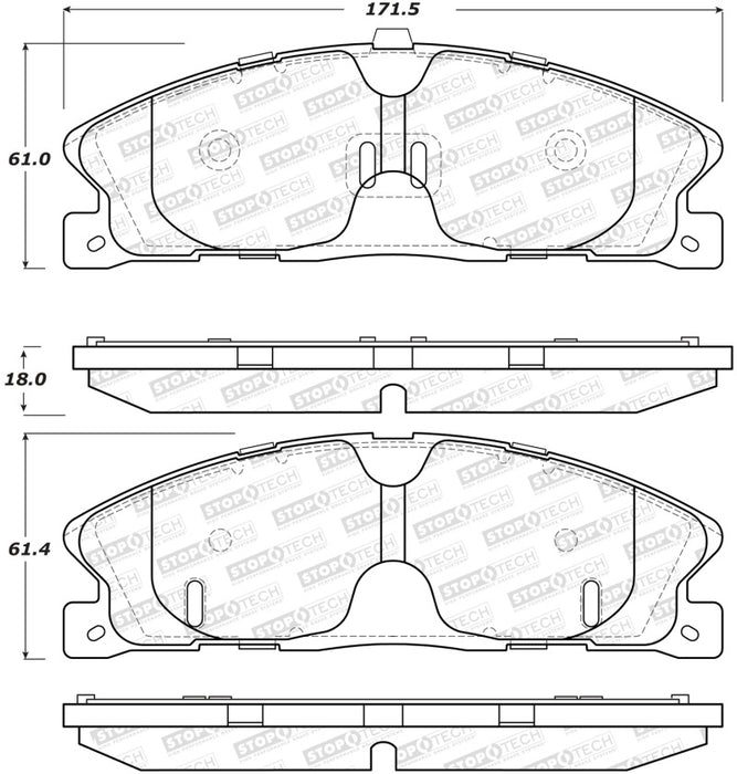 StopTech Street Brake Pads Rear 308.1611