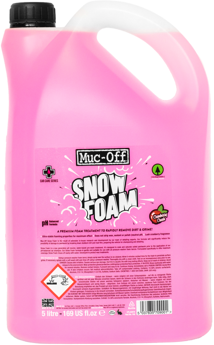 Muc-Off Snow Foam, 5 Liter - Biodegradable Car Wash Soap, Car Shampoo, Foam Cannon Soap - pH Neutral Bike Wash, Motorcycle Wash and Car Soap