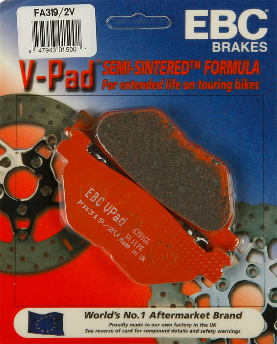 EBC Brakes FA319/2V Semi Sintered Disc Brake Pad, Black, One-Size