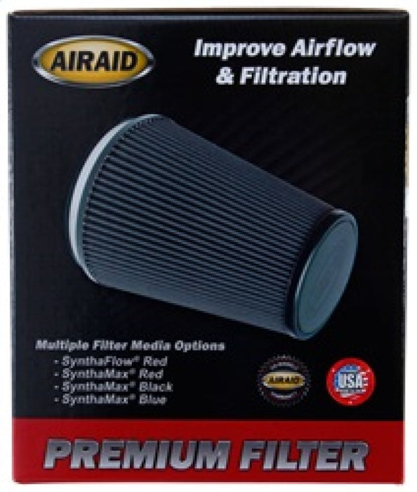 Airaid Universal Clamp-On Air Filter: Round Tapered; 6 Inch (152 Mm) Flange Id; 9 Inch (229 Mm) Height; 7.5 Inch (191 Mm) Base; 5 Inch (127 Mm) Top, Black 702-469