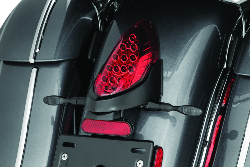 Kuryakyn 3129 Motorcycle Lighting Component: Customer Rear Turn Signal and License Plate Mount for 2014-20 Indian Motorcycles, Satin Black