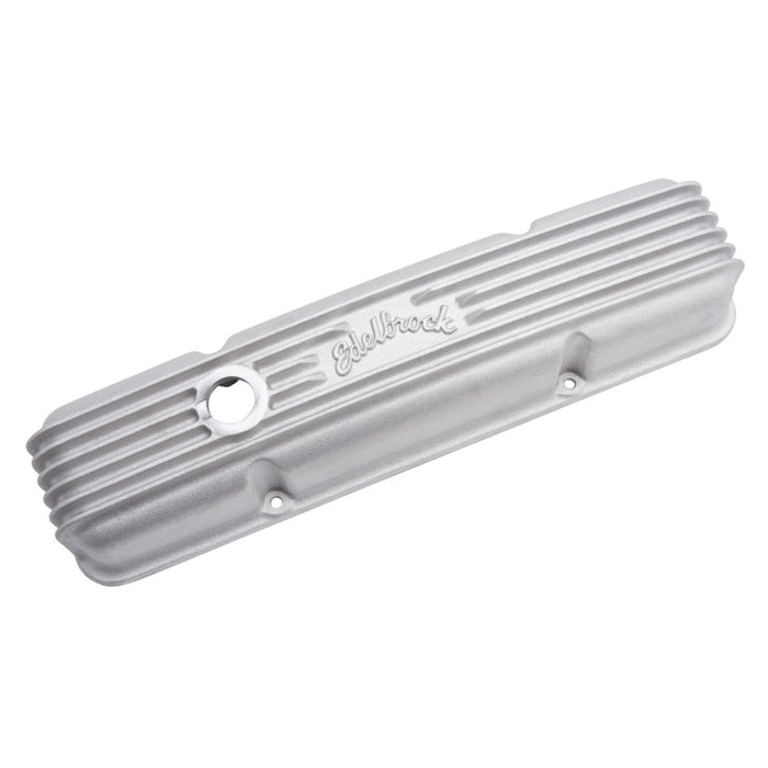 Edelbrock Valve Cover Classic Series Chevrolet 1959-1986 262-400 CI V8 w/ Breather Holes Satin 41439