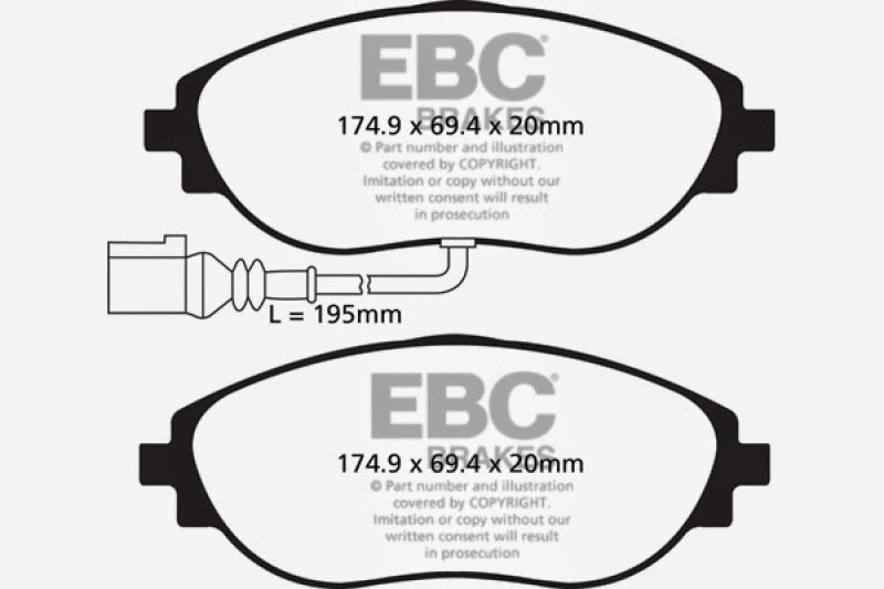 EBC Brakes Bluestuff NDX Trackday Brake Pad Set Fits select: 2018-2023 VOLKSWAGEN TIGUAN, 2012-2019 VOLKSWAGEN PASSAT