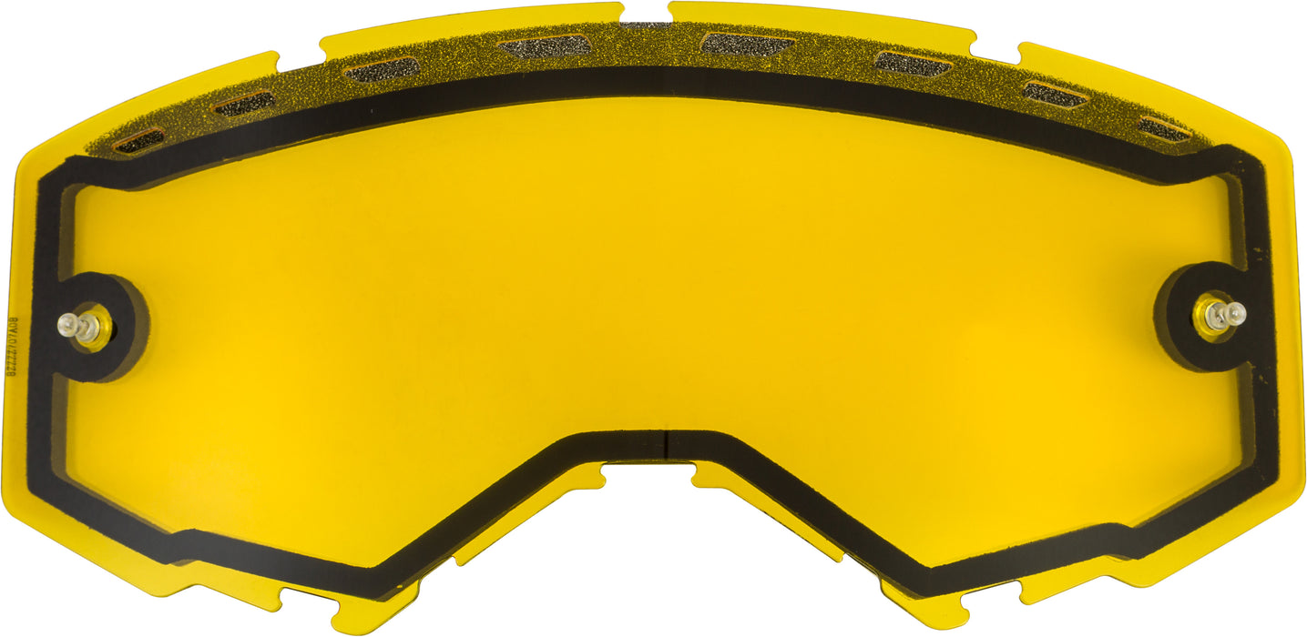 FLY Racing Adult Goggle Replacement Dual Lens With Vents and Tear Off Posts (Yellow, Fits Zone Pro, Zone and Focus Models)