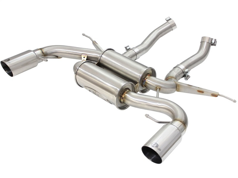 aFe MACHForce XP 2.5in Axle Back Stainless Exhaust w/ Polished Tips 07-13 BMW 335i 3.0L L6 (E90/92) 49-36327-P