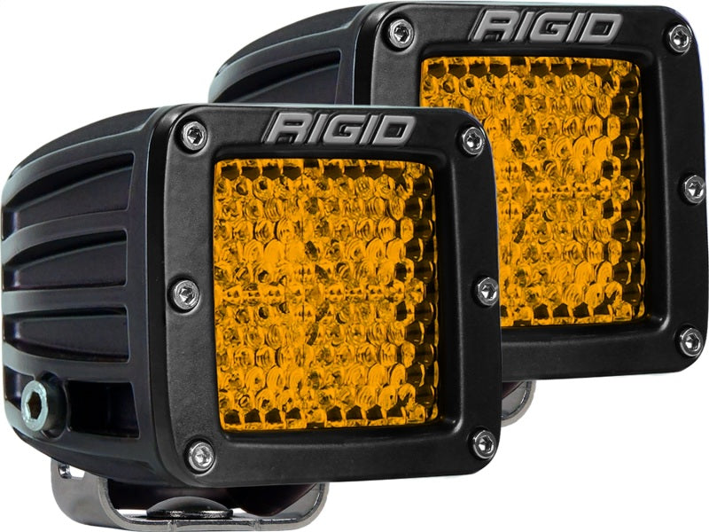 Rigid Industries D-Series Pro Led Light Bar Pods Amber Diffused Pair 90151