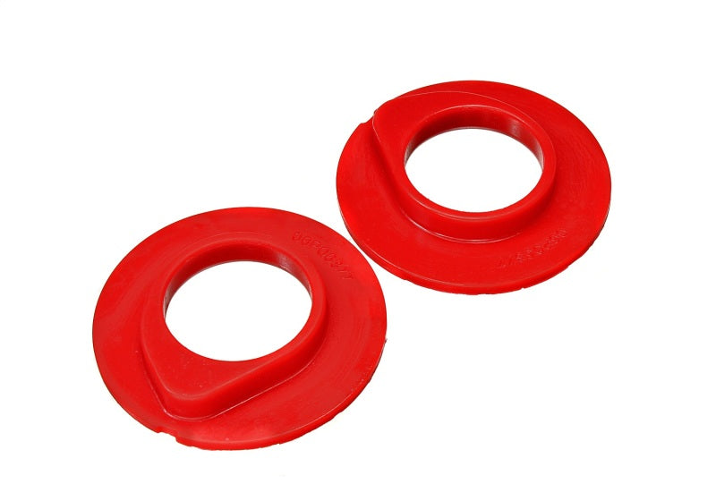 Energy Suspension 90-96 Ford F-150/Ford Bronco Front Coil Spring Isolator Set Red 4.9108R