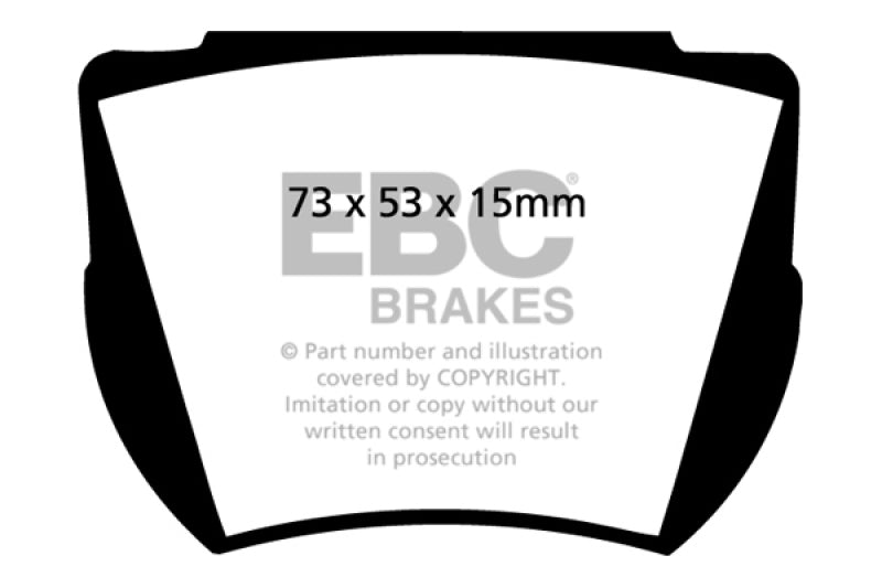 EBC 59-65 Aston Martin DB4 3.7L Convertible Yellowstuff Rear Brake Pads DP4141R