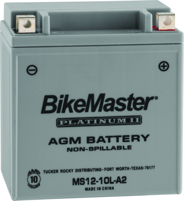 BikeMaster AGM MS12-10L-A2 Motorcycle Battery Compatible for Kawasaki KLF185