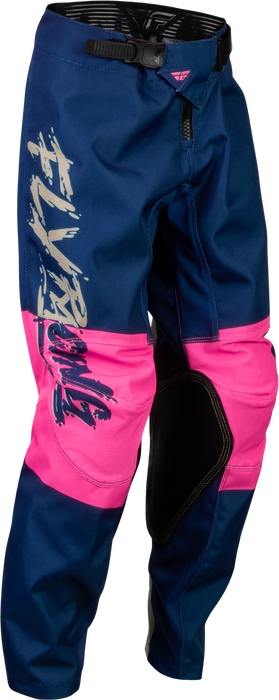 Fly Racing 2023 Youth Kinetic Khaos Pants (Pink/Navy/Tan, 18)