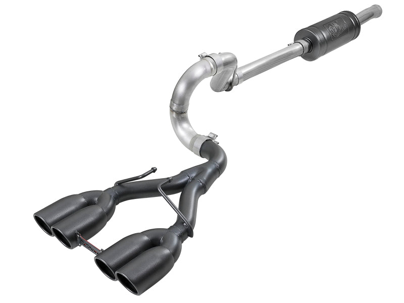 aFe Rebel Series 2.5in 304 SS Cat-Back Exhaust w/ Black Tip 18-20 compatible with Jeep Wrangler (JL) 49-38073-B