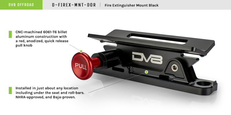 Dv8 Offroad D-Firex-Mnt-Dor Fire Extinguisher Mount; Blackfire Extinguisher