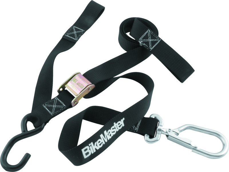 Bikemaster Motorcycle 1.5 Inches Nylon 1200 Lbs. Tie Downs Black 100541