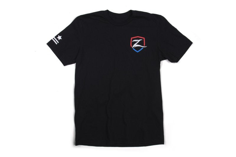 ZONE  Black premium cotton t-shirt with Patriotic Zone logos