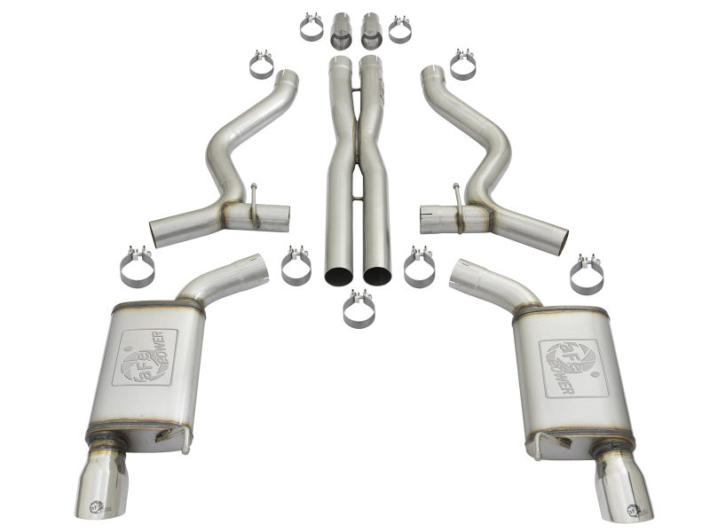 aFe 20-22 Audi RS6 Avant V8 4L(tt) MACH Force-Xp 3in to 2.5in 304 SS Cat-Back Exhaust w/Polished Tip 49-36448-P