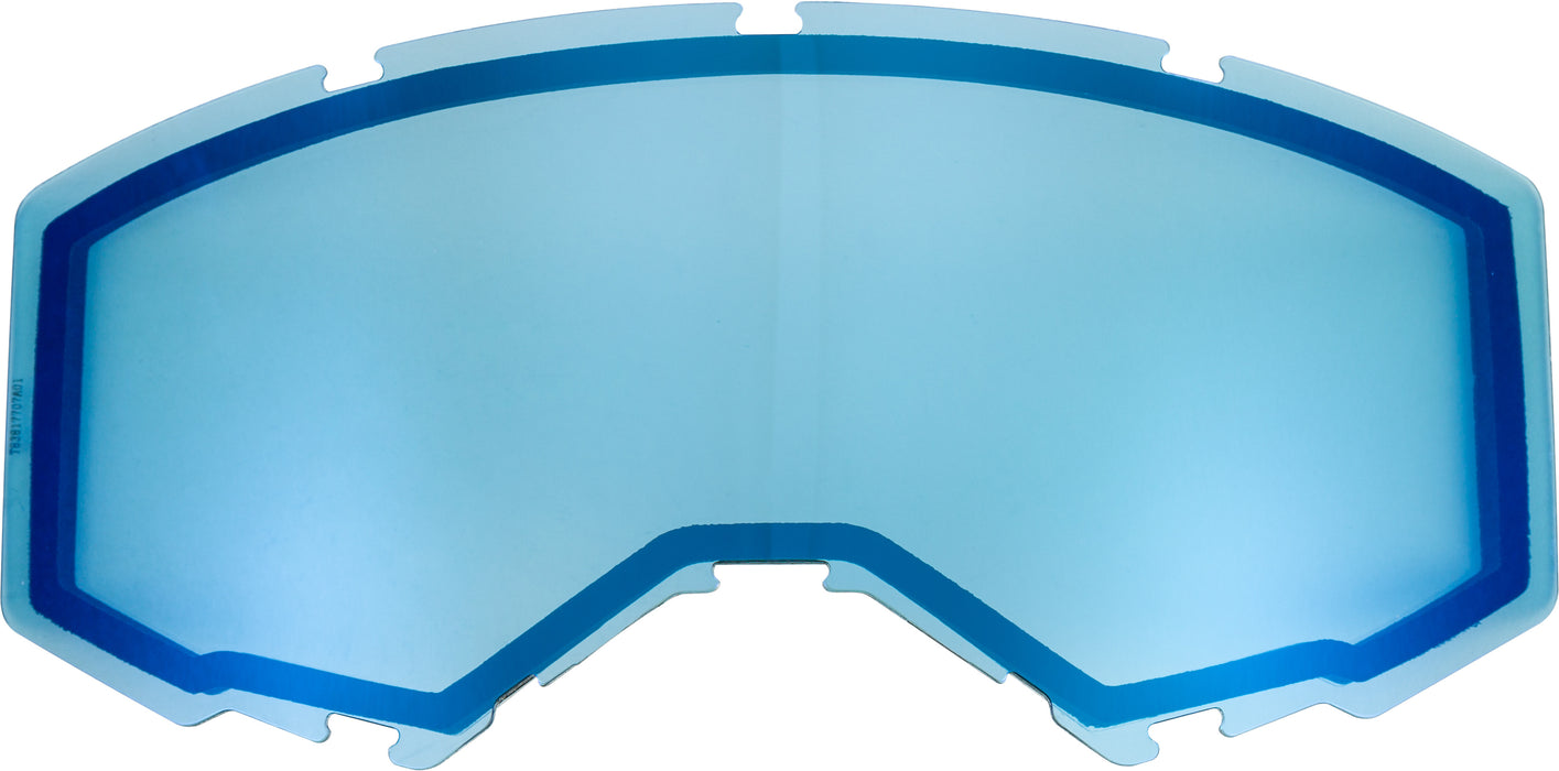 FLY Racing Adult Google Replacment Dual Lens without Vents (Sky Blue Mirror/Blue, Fits Zone Pro, Zone and Focus Models)