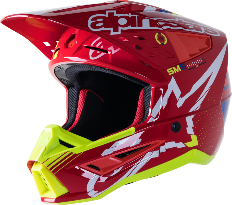 Alpinestars SM5 Action Helmet-Bright Red/White/Yellow Fluo-XL