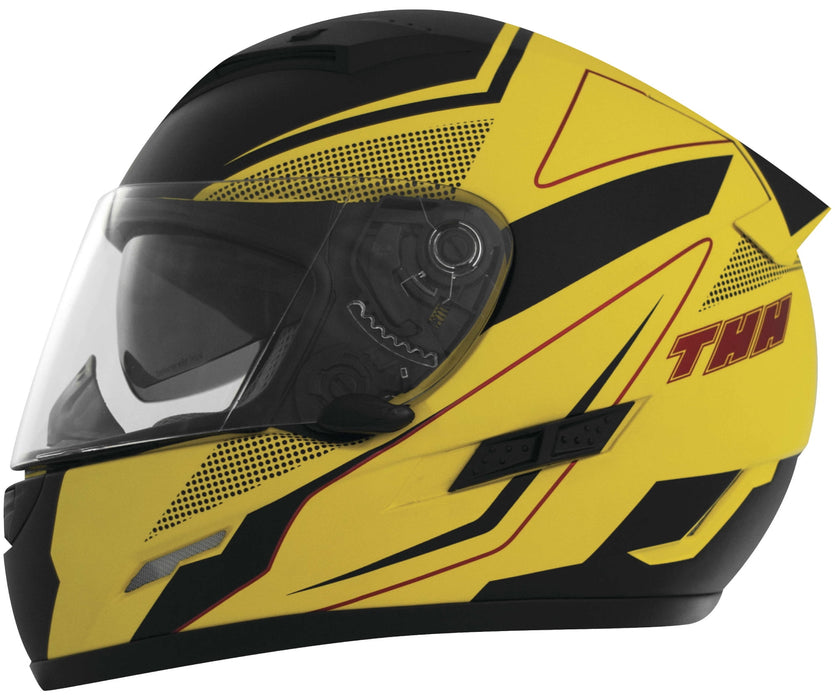 Thh Helmets Ts-80 Adult Street Motorcycle Helmet Fxx Yellow/Black/Medium 646354