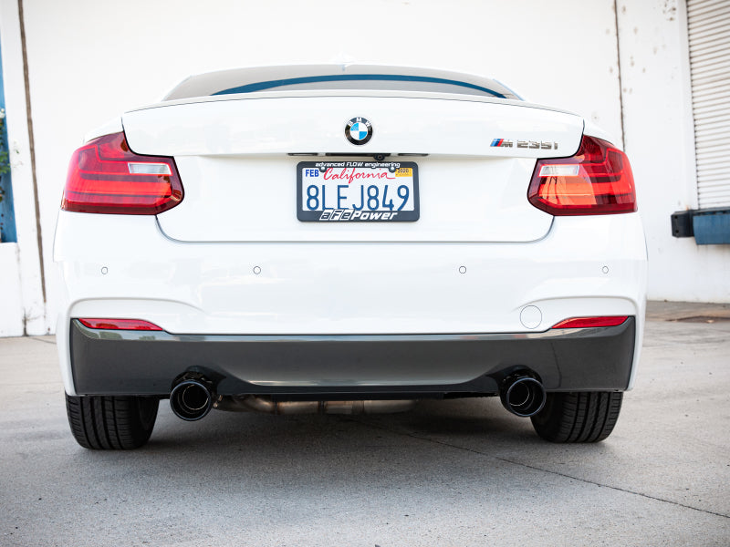 aFe MACH ForceXP 3IN to 2.5IN 304SS Cat-Back Exhaust System w/ Black Tips 14-16 BMW M235i (F22/23) 49-36347-B