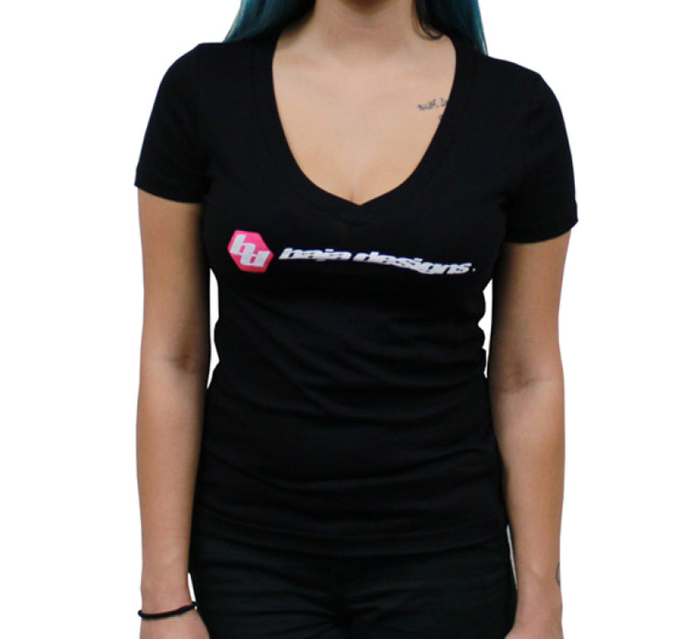 Baja Designs Black Ladies V Neck T Shirt Large 980021