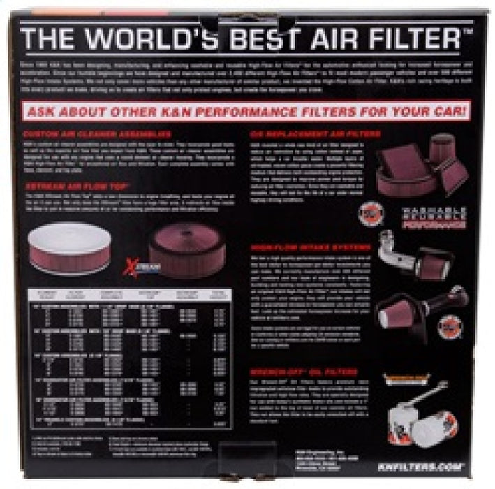K&N 66-3020 X-tream Air Filter for 5-1/8" FLG, 14"D, 5.62"H VENT W/X-STREAM TOP