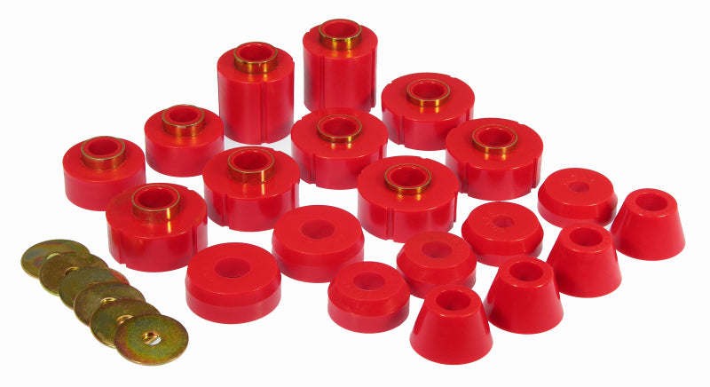 Prothane 80-96 Ford F100/350 2/4wd Body Mount - Red Fits select: 1983-1992,1996 FORD F150