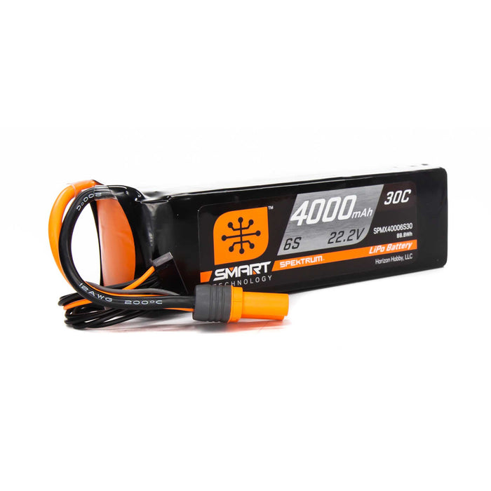 Spektrum SMART 4000mAh 6S 22.2V Smart LiPo Battery 30C IC5 SPMX40006S30 Airplane Batteries