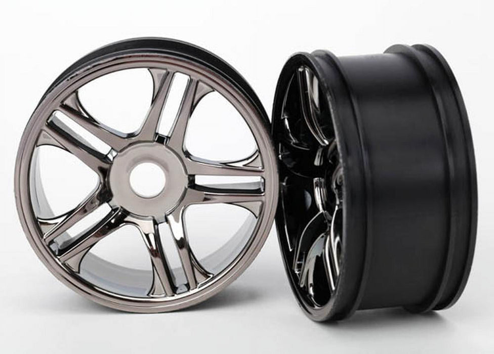 Traxxas Wheels Split Spoke Black Chrome, Front Xo-1, 2-Piece 6478