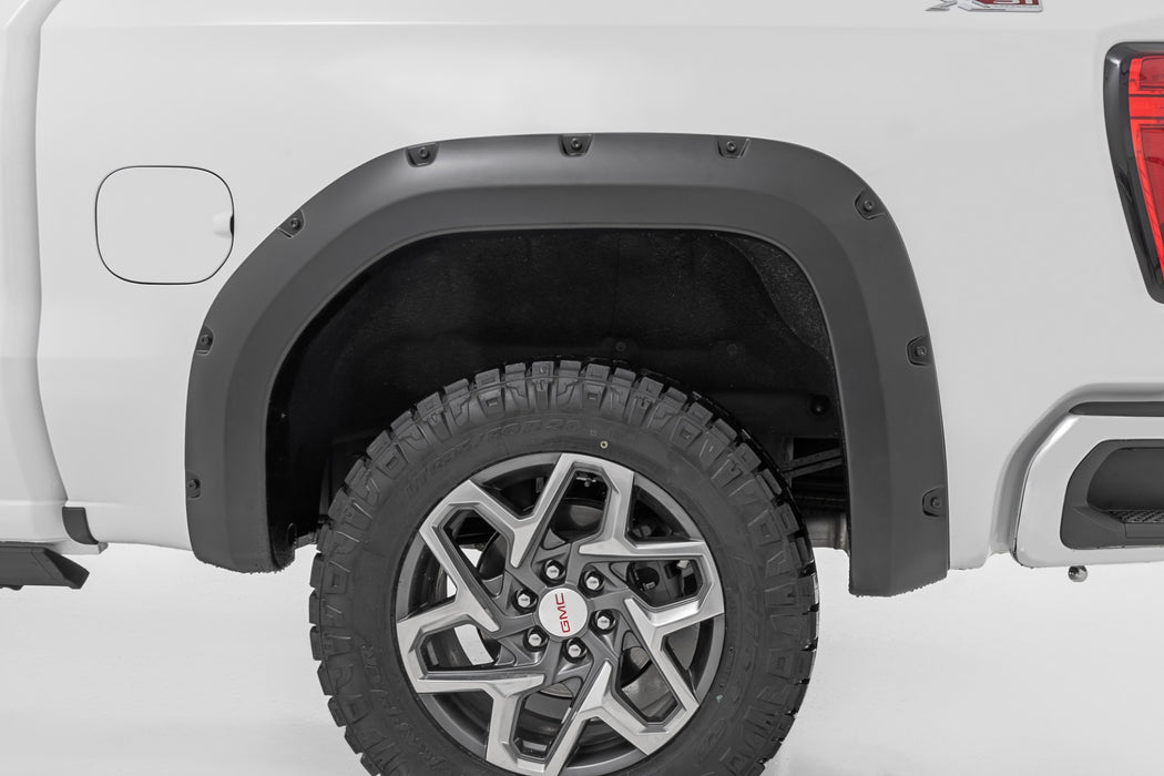 Rough Country Pocket Fender Flares Gba Black fits gmc Sierra 1500 2Wd/4Wd (19-23) F-C11950A-GBA