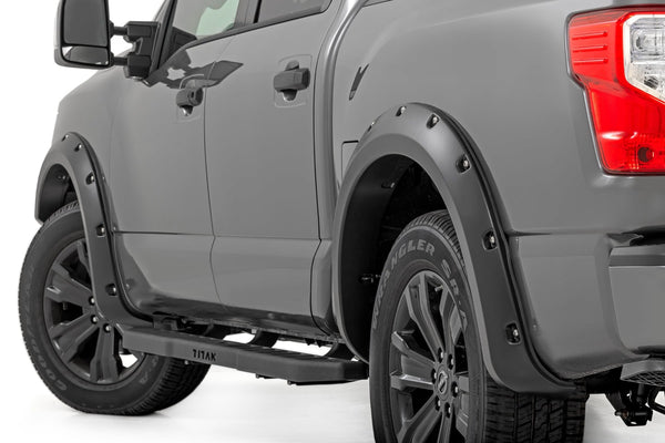 Rough Country Pocket Fender Flares | Crew Cab | Fits Nissan Titan (17-23) F-N101705A