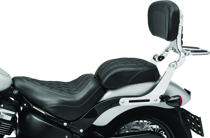 Kuryakyn Fixed Mounts Multi-Purpose Driver & Passenger Backrest 18-Up Softail Black 7080