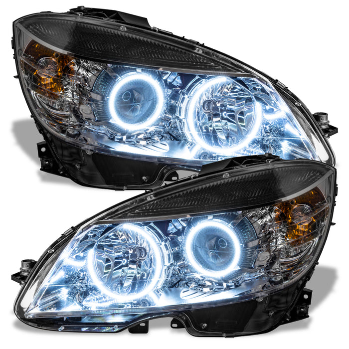 Oracle 08-11 Mercedes Benz C-Class Pre-Assembled Headlights Chrome Housing White SEE WARRANTY 7115-001