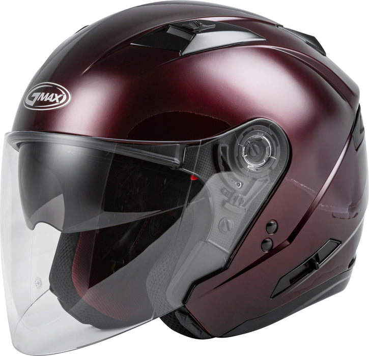 Gmax Of-77 Solid Color Helmet W/Quick Release Buckle Lg Wine Red O1770106